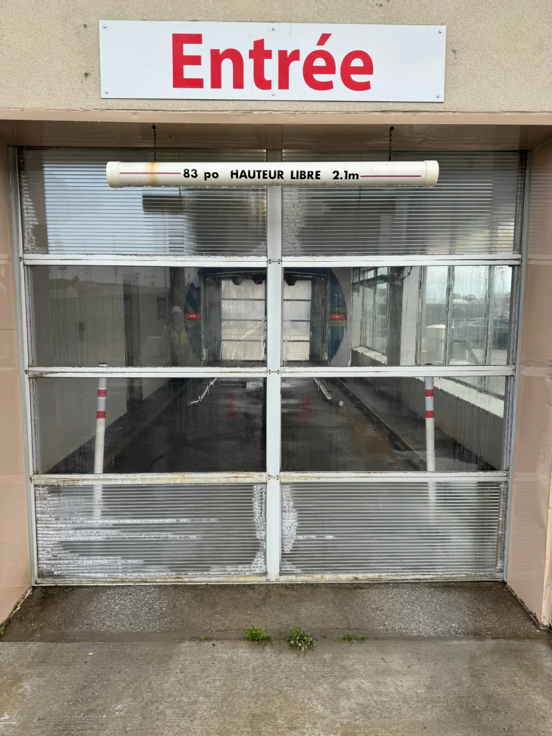 Car wash door, after cleaning