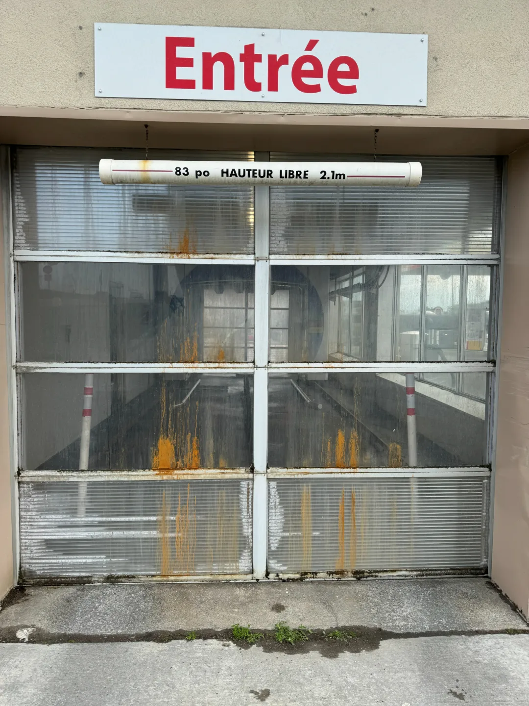 Car wash door, before cleaning