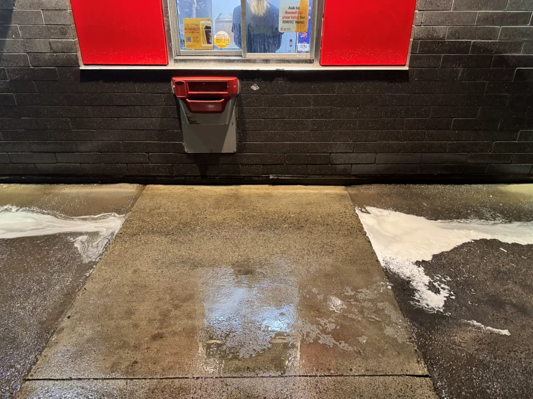 Drive-thru lane, after cleaning