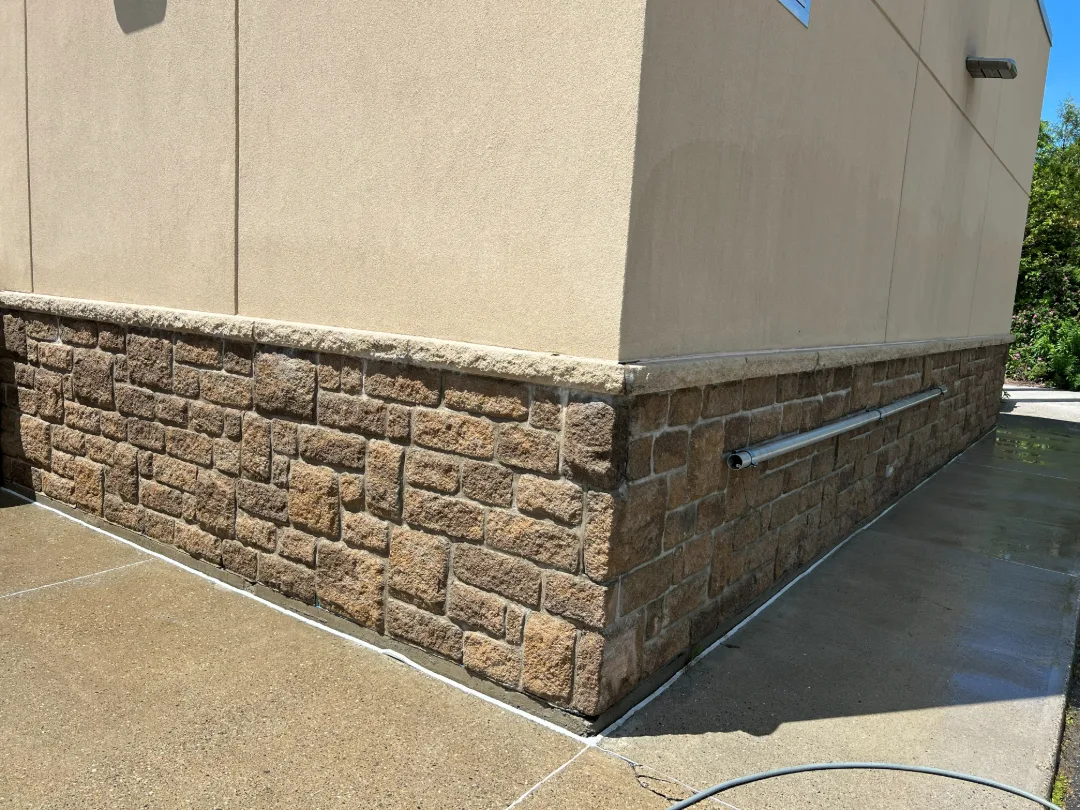 Stone and concrete, after cleaning