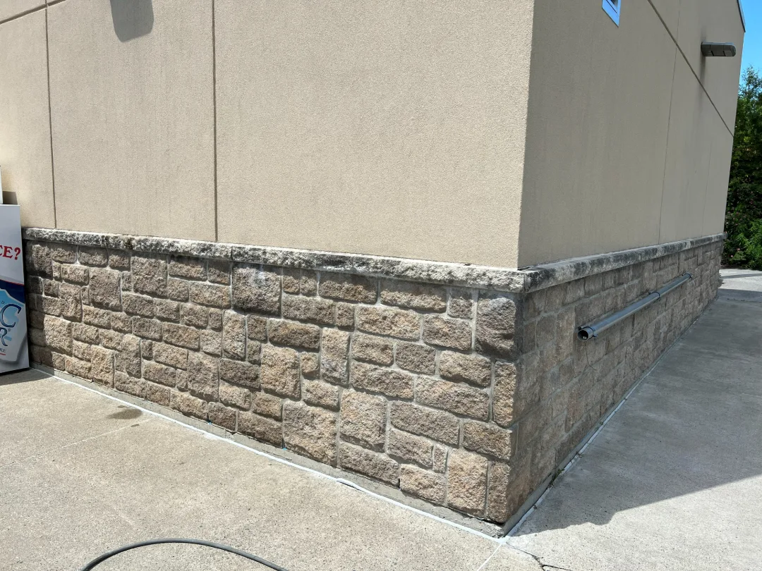 Stone and concrete, before cleaning