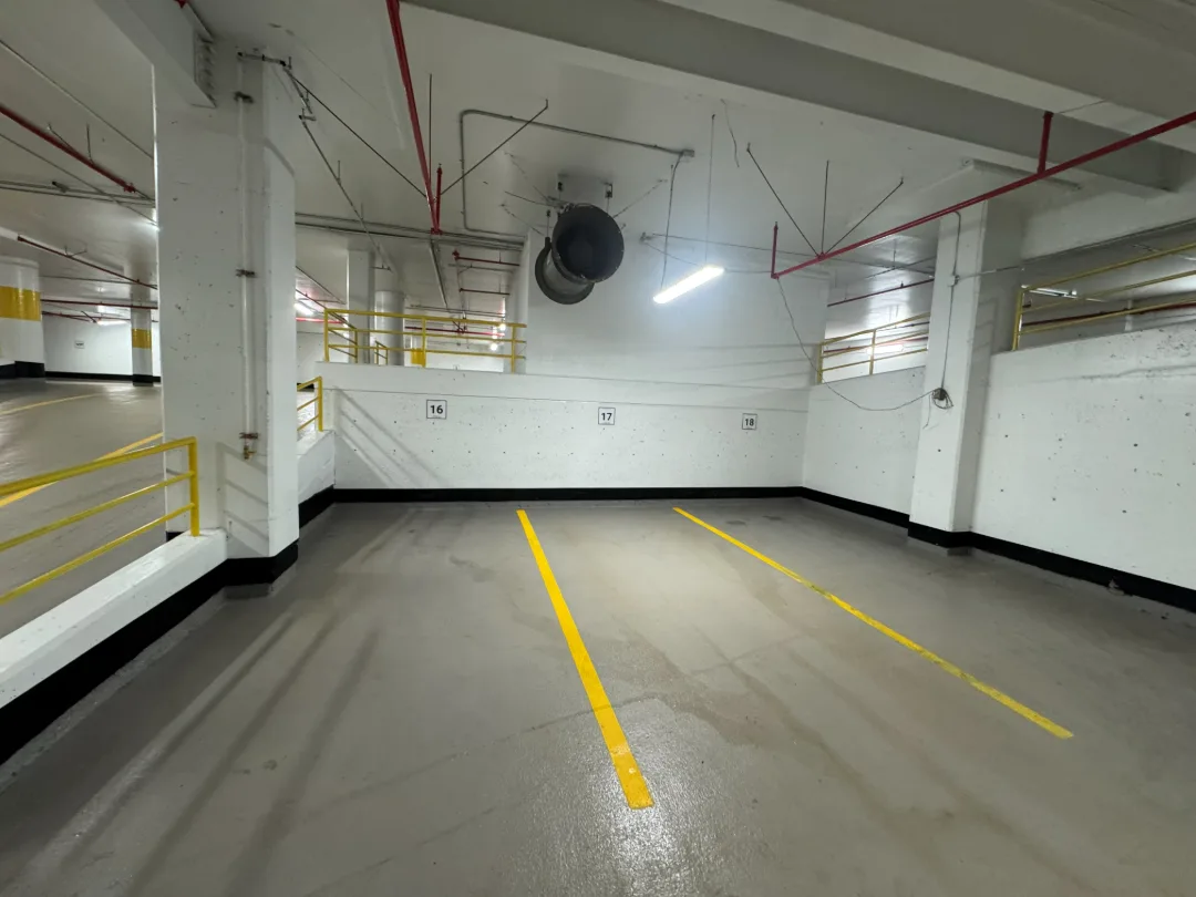 Underground parking garage, after cleaning